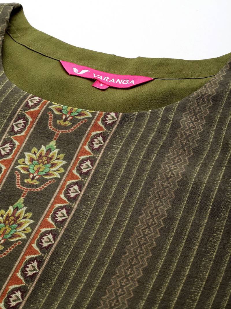 Women Ethnic Motifs Printed Chanderi Silk Kurta with Trousers & With Dupatta