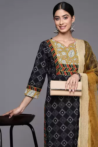 Printed Regular Pure Cotton Kurta With Palazzos & Dupatta