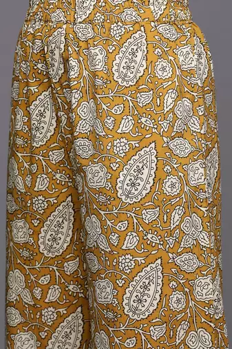 Printed Regular Pure Cotton Kurta With Palazzos & Dupatta