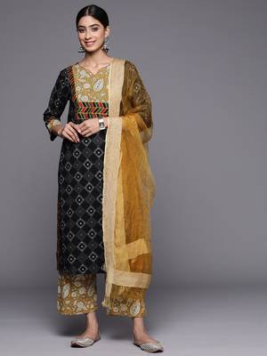 Printed Regular Pure Cotton Kurta With Palazzos & Dupatta 5