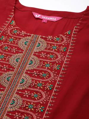 Women Ethnic Motifs Embroidered Thread Work Kurta with Trousers & With Dupatta 2