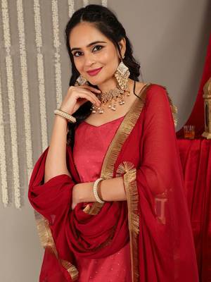 Woven Design Kurta with Trousers & Dupatta 2