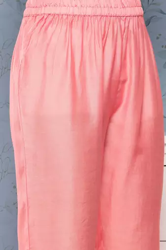 Women Pink Ombre Embroidered Sequinned Kurta with Trousers & With Dupatta