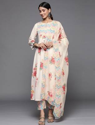 Women Floral Printed Keyhole Neck Empire Kurta Set 1