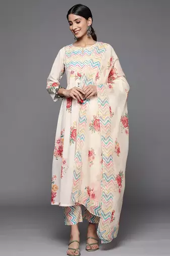 Women Floral Printed Keyhole Neck Empire Kurta Set