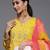 Women Yellow Ethnic Motifs Embroidered Beads and Stones Kurta with Trousers & With Dupatta