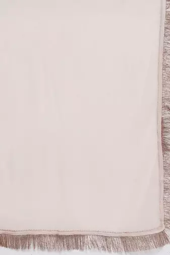 Women Peach-Coloured Floral Sequinned Kurta with Sharara & With Dupatta