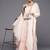 Women Peach-Coloured Floral Sequinned Kurta with Sharara & With Dupatta