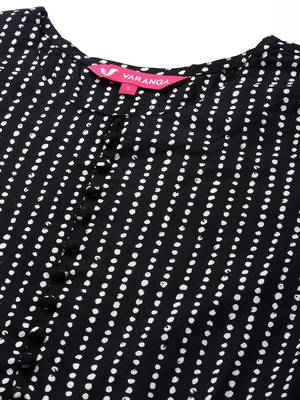 Women Black Printed Pure Cotton Kurta with Palazzos & Dupatta 2