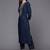Women Navy Blue & Golden Ethnic Motifs Embroidered Kurta with Trousers & Dupatta