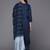 Women Navy Blue & Golden Ethnic Motifs Embroidered Kurta with Trousers & Dupatta