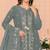 Sea green embroidered cotton semi-stitched pakistani salwar suit