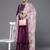 Women Purple Embroidered Chanderi Silk Kurta with Sharara & With Dupatta