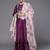 Women Purple Embroidered Chanderi Silk Kurta with Sharara & With Dupatta