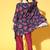 Women Navy Blue Floral Printed Kurta with Trousers
