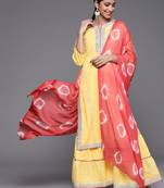 Women Yellow Gotta Patti Pure Cotton Kurta with Sharara & With Dupatta