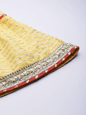 Women Yellow Gotta Patti Pure Cotton Kurta with Sharara & With Dupatta 6