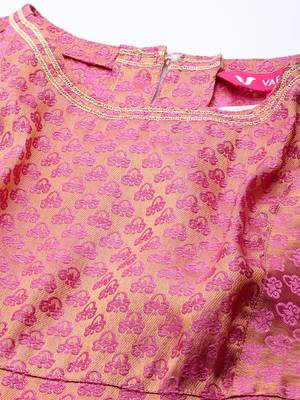 Women Peach-Coloured & Beige Floral Sequinned Kurta with Sharara & With Dupatta 2