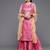 Women Peach-Coloured & Beige Floral Sequinned Kurta with Sharara & With Dupatta