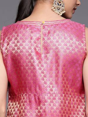 Women Peach-Coloured & Beige Floral Sequinned Kurta with Sharara & With Dupatta 9