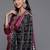 Women Magenta Yoke Design Kurta with Trousers & With Dupatta