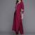 Women Magenta Yoke Design Kurta with Trousers & With Dupatta