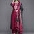 Women Magenta Yoke Design Kurta with Trousers & With Dupatta