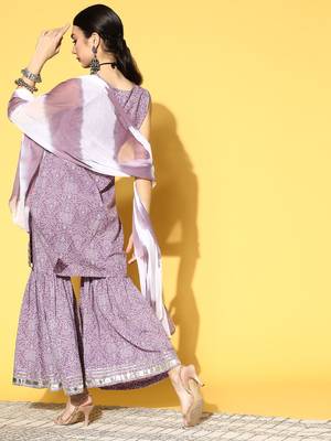 Bandhani Pure Cotton Short Kurti with Sharara 5