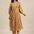 Women Mustard Yellow Floral Printed Straight Kurta with Trousers