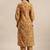 Women Mustard Yellow Floral Printed Straight Kurta with Trousers