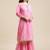 Women Pink Gotta Patti Pure Cotton Kurta with Sharara & Leheriya Dupatta