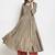 Women Gold Striped Pleated Kurta with Palazzos
