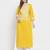 Women Mustard Yellow & White Floral Printed A-Line Pure Cotton Kurta with Palazzos