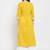 Women Mustard Yellow & White Floral Printed A-Line Pure Cotton Kurta with Palazzos