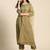 Women Olive Green & Golden Embroidered Kurta with Trousers & Dupatta