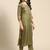 Women Olive Green & Golden Embroidered Kurta with Trousers & Dupatta