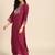 Women Magenta & Golden Yoke Design Kurta with Trousers