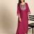 Women Magenta & Golden Yoke Design Kurta with Trousers