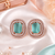 Rose Gold Mint Halo Stud Earrings