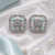 Rhodium Mint Floral Sparkle Earrings