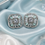 Rhodium Mint Floral Sparkle Earrings