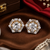 Gold Sparkle Halo CZ Stud Earrings