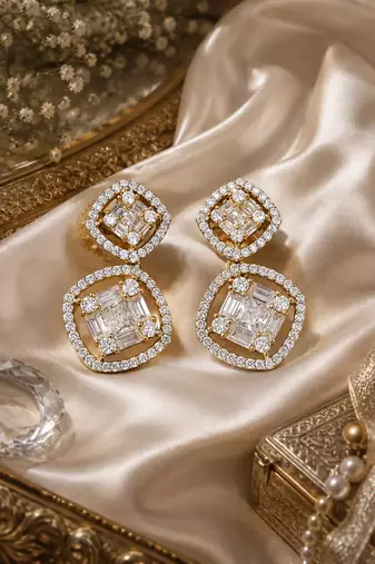 Gold Luxe CZ Drop Earrings
