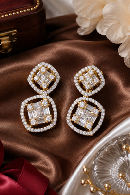 Gold Luxe CZ Drop Earrings 2