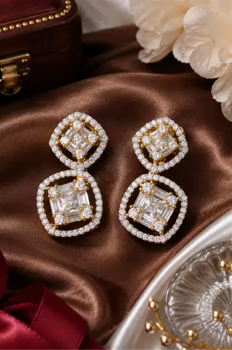 Gold Luxe CZ Drop Earrings