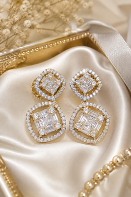Gold Luxe CZ Drop Earrings 3