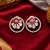 Gold Ruby Floral Sparkle Earrings