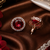Rose Gold Ruby Crystal Stud Earrings