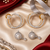 Gold and Rhodium Two Pairs Earring Set