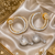 Gold and Rhodium Two Pairs Earring Set
